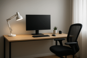 Um setup home office minimalista, clean, para estudar e trabalhar sem se estressar 